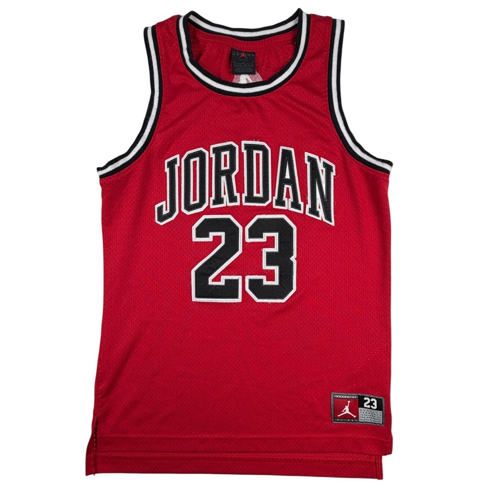 Jordan 23 Basketball Jersey Kids Medium M Red Mesh Chicago Bulls